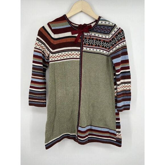 Hanna Andersson Storyteller Fair Isle Nordic Stripe Sweater Dress 120 US 8 - Picture 1 of 4